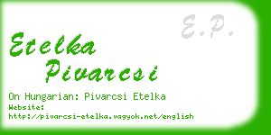 etelka pivarcsi business card